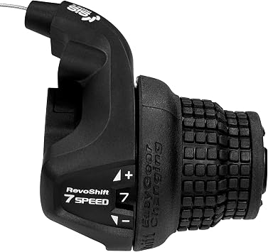 Bike Gear Shifters 7 Speed, Bicycle Revoshift Right SL-RS25-7R 7 Speed Shifter Bicycle Twist Grip Thumb Gear Shifter for MTB Folding Mountain Bike