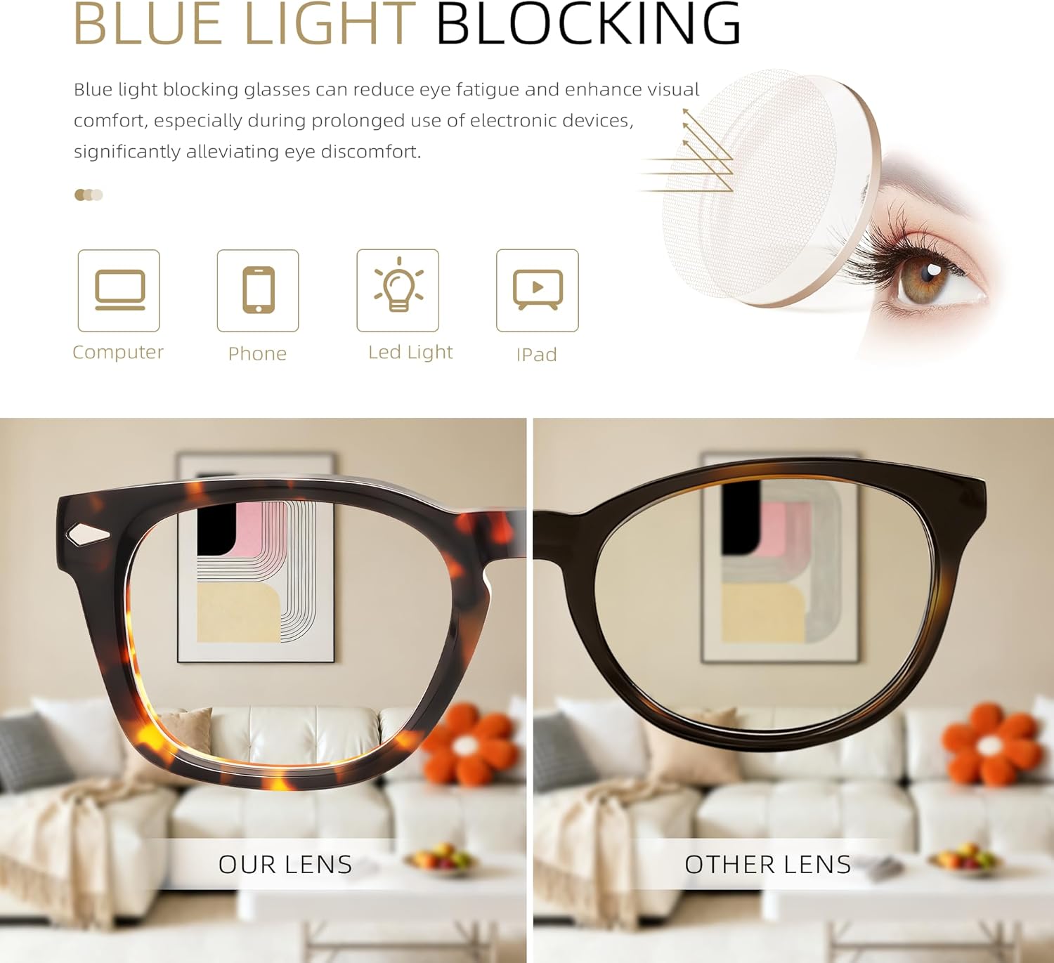 Square Reading Glasses for Women&Men - Acetate Tortoise - Tuscan Readers Chic & Modern Design FF-5748 - Image 6