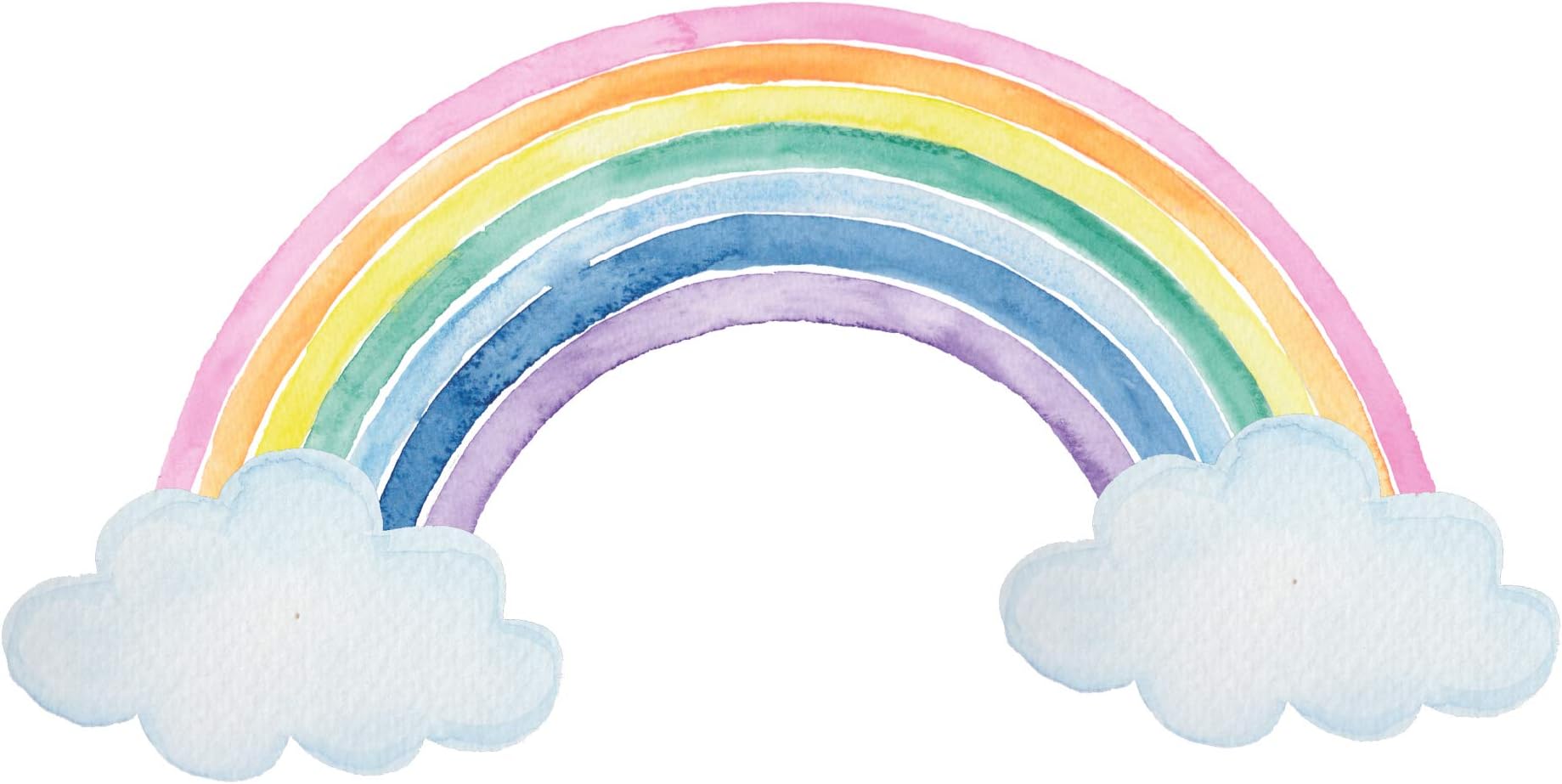 Rainbow Wall Decal Art Girls Nursery Bedroom Watercolor Rainbow Wall Decor Removable Vinyl Wall Stickers for Kids Room LN30 (40"W x 20"H inches)