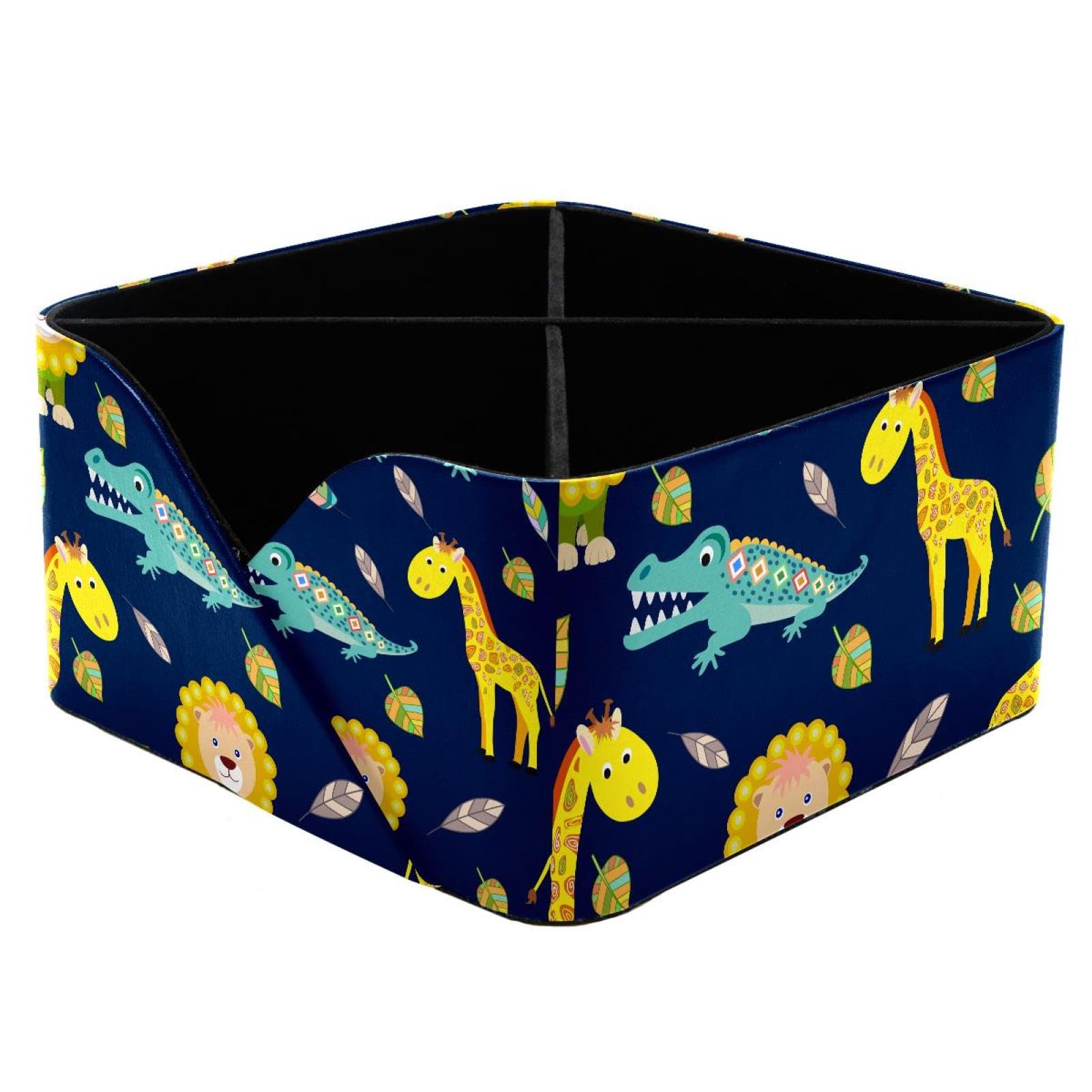 KengjuTesu Crocodile Desktop Organizer Pen Holder, Rectangular Pencil Cup for Office, Study and Makeup Stations