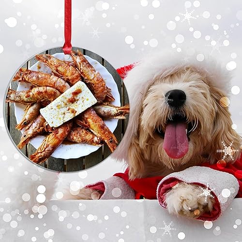 Miniatura 6 de Tortilla mexicana burrito camarones acrílico relleno de calcetín de Navidad regalo para hornear postre comida árbol de Navidad adorno colgante