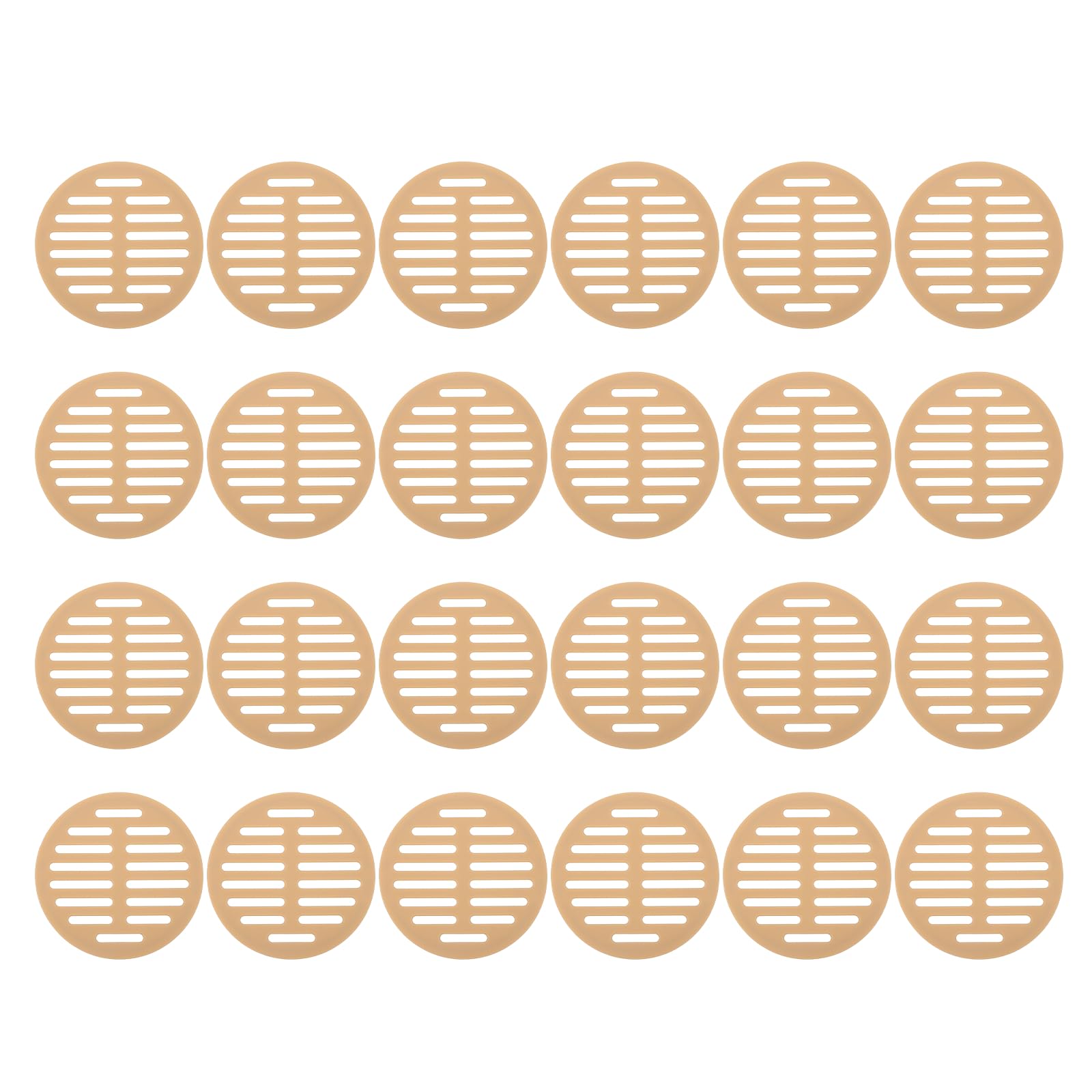 sourcing map 24 Pcs Round Soffit Vents (80mm / 3.15") - Plastic Louver Soffit Air Vent Cover Circular Air Mesh Screen Grille for Home/Bathroom/Wall/Ceiling/Cabinet, Orange
