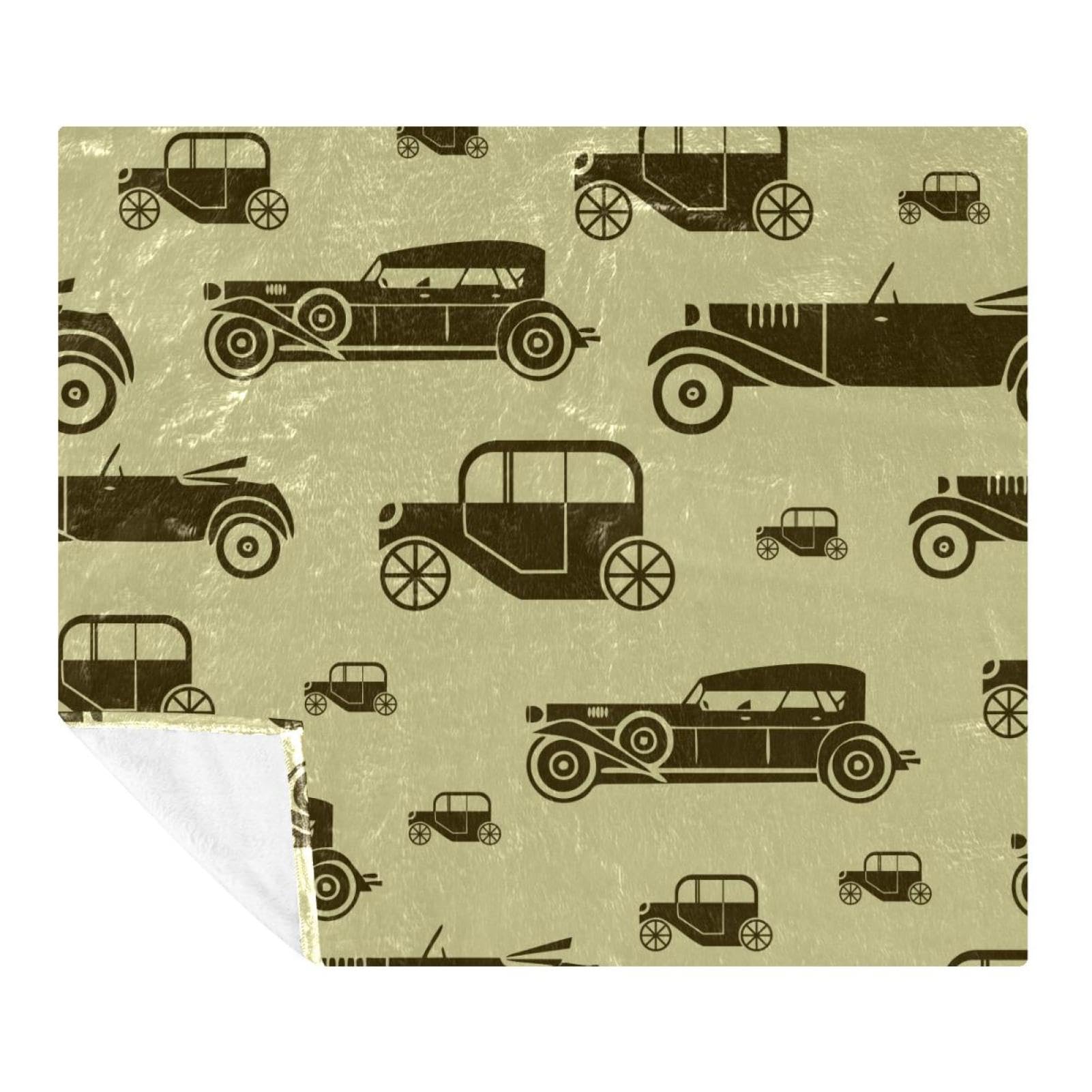 Couverture voiture rétro 150x130cm plaid polaire microfibre