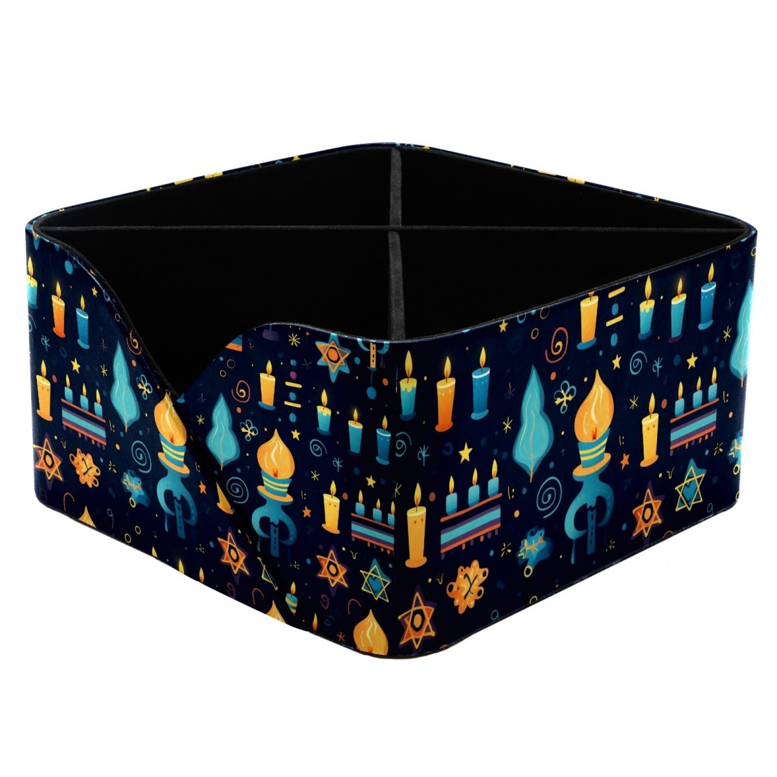 Organiseur de bureau en cuir de qualité supérieure Bleu Fantasy Hanukkah chic