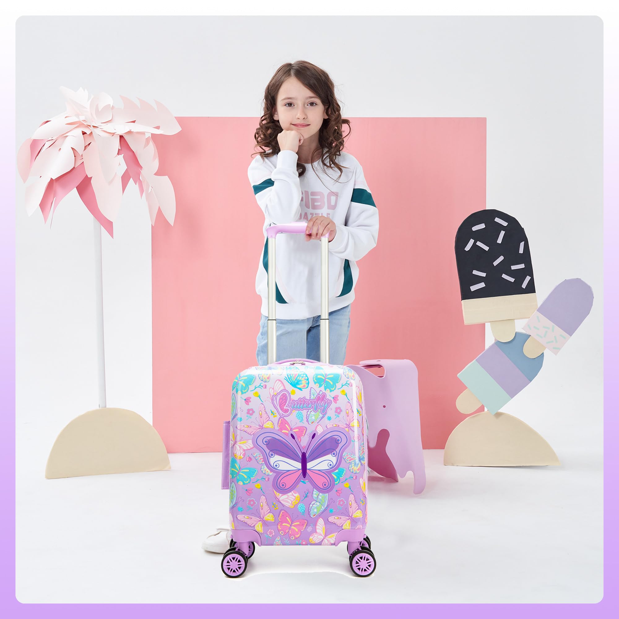 HTgroce Valise pour Enfants 4 Roues Bagages à Main est en ABS, Valise de Cabine EasyJet Valise Cabine