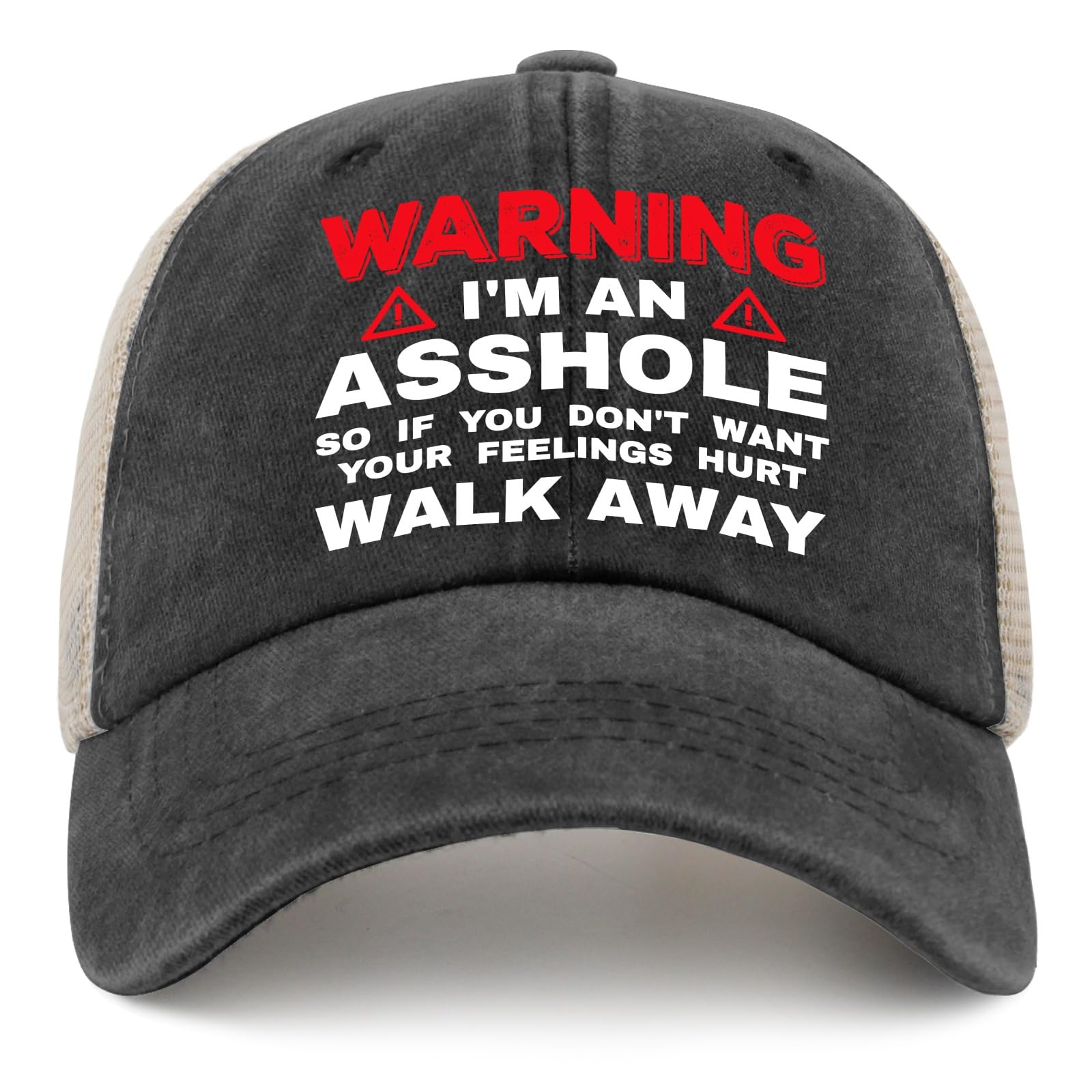 I'm an Assholes So If You Don't Want Your Feelings Hurt Walk Away Hat Trucker Hat Women Funny Mesh Hat for Summer Black