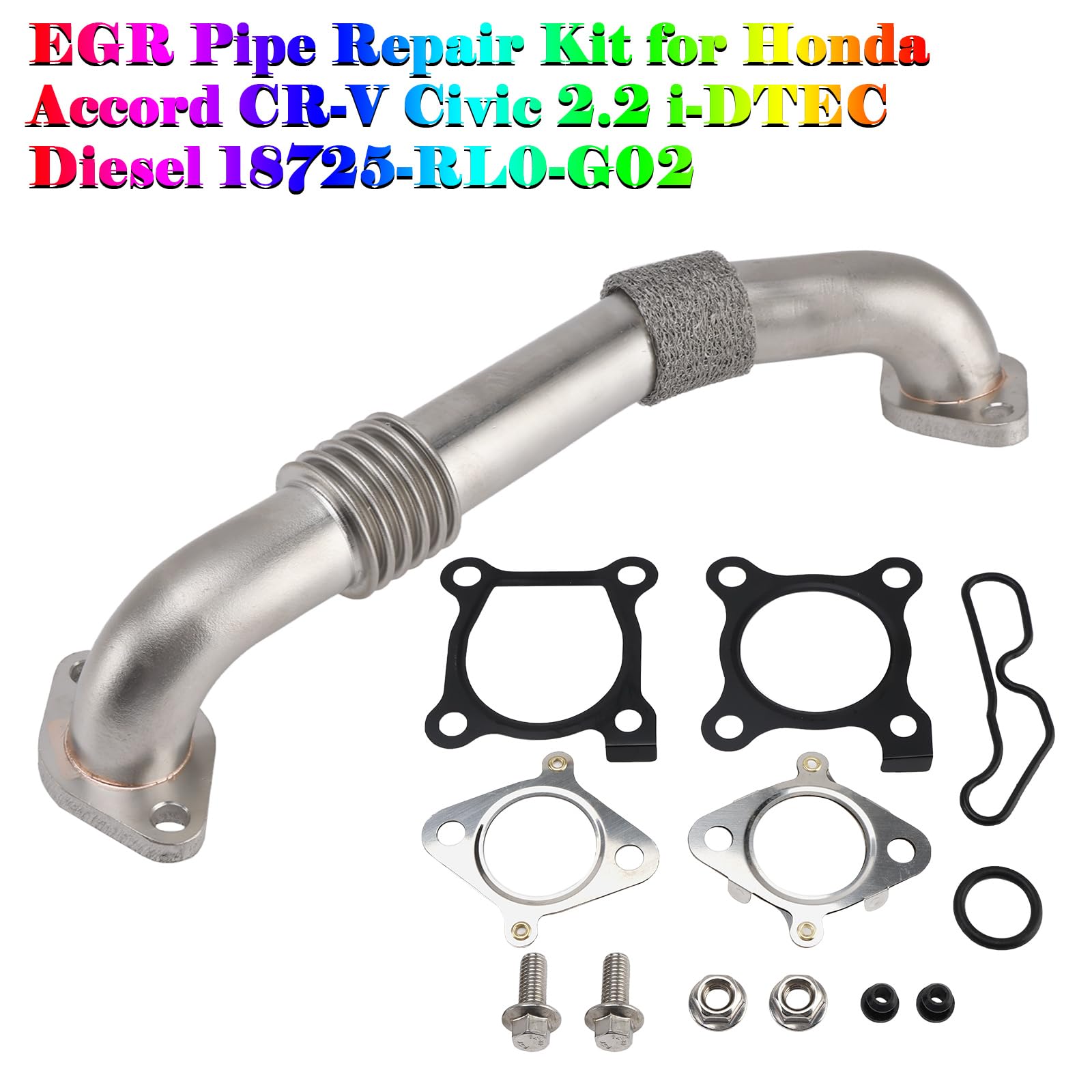 Topteng EGR Pipe Repair Kit 18725-RL0-G02 Apto para Honda Accord 2.2 iDTEC 2008-2015, CR-V 2.2 iDTEC 2010-2014, Civic 2.2 iDTEC 2011-2015, Apto para All N22B iDTEC Engines