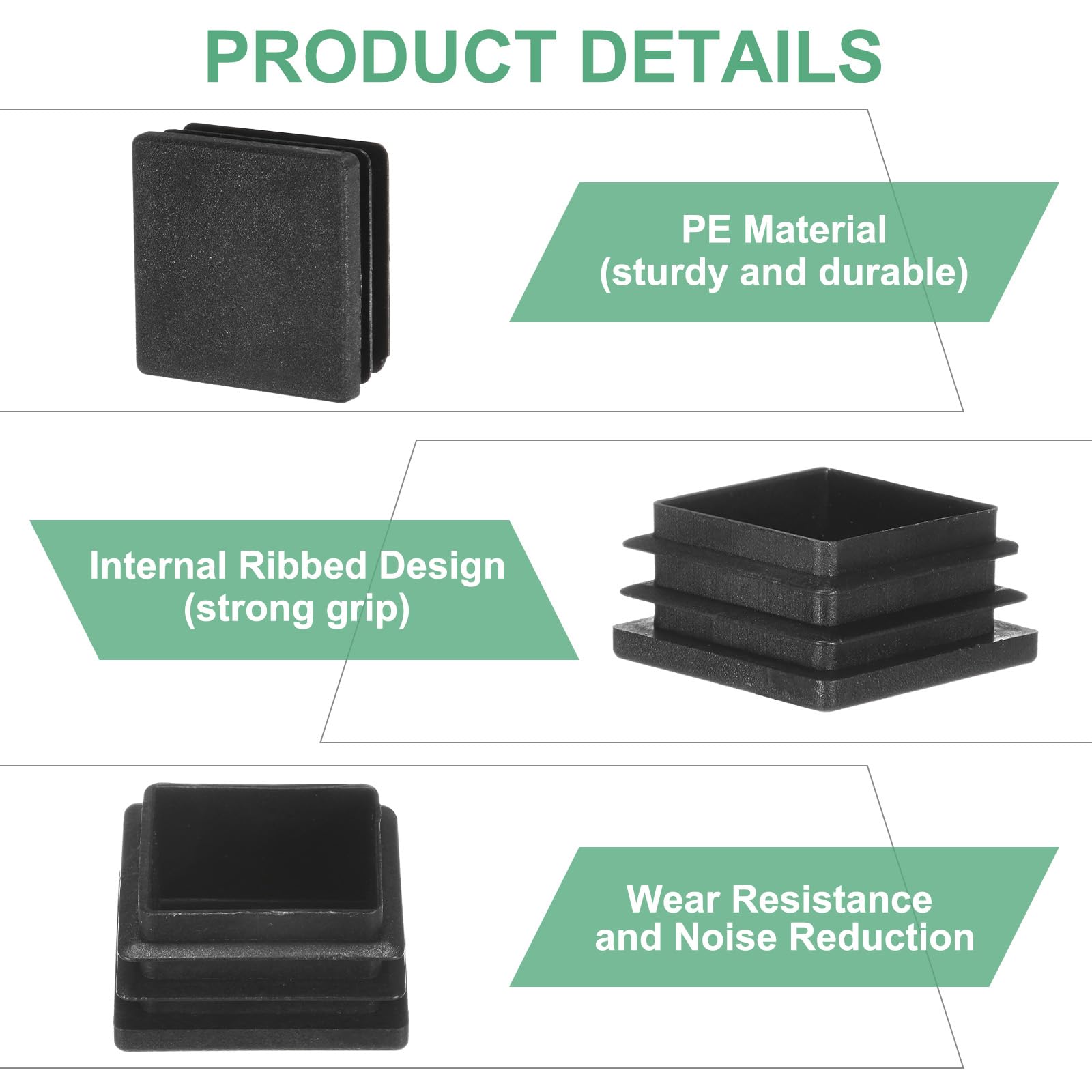 M METERXITY 30-Pack Square Tubing End Caps - Image 2