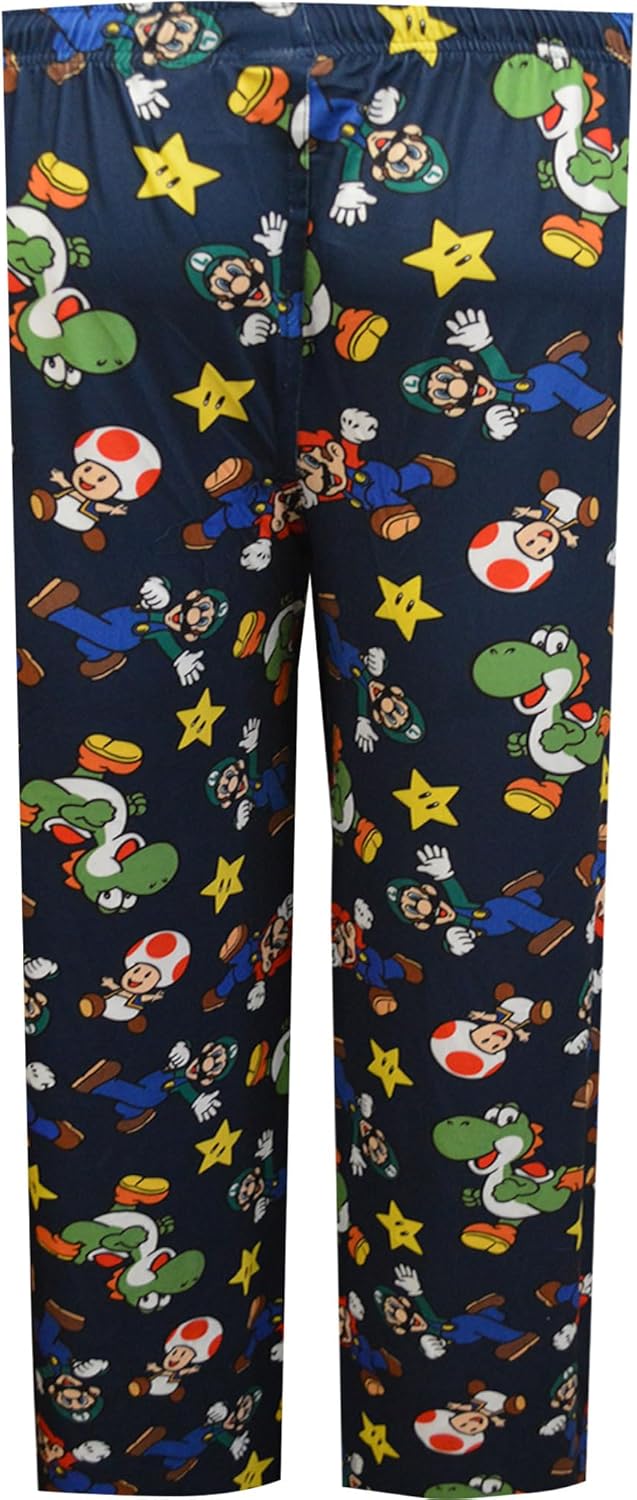 Nintendo Men's Super Mario Luigi Yoshi Toad Performance Fabric Lounge Pants - Image 2