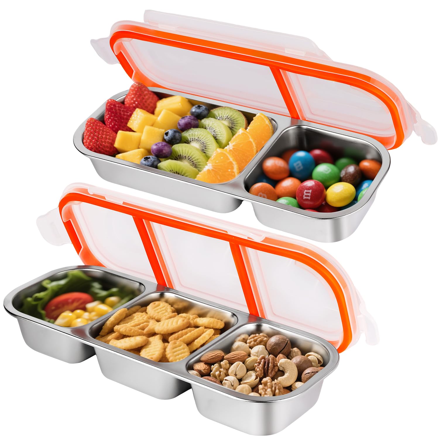 Stainless Steel Snack Containers - 2 Pack -1