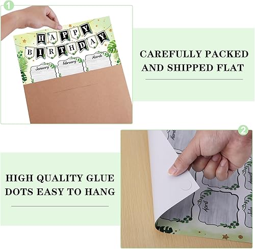 Miniatura 7 de WhatSign Tabla de cumpleaños de estilo bohemio para el aula, póster de feliz cumpleaños, calendario de cumpleaños para pared, reutilizable, tablón