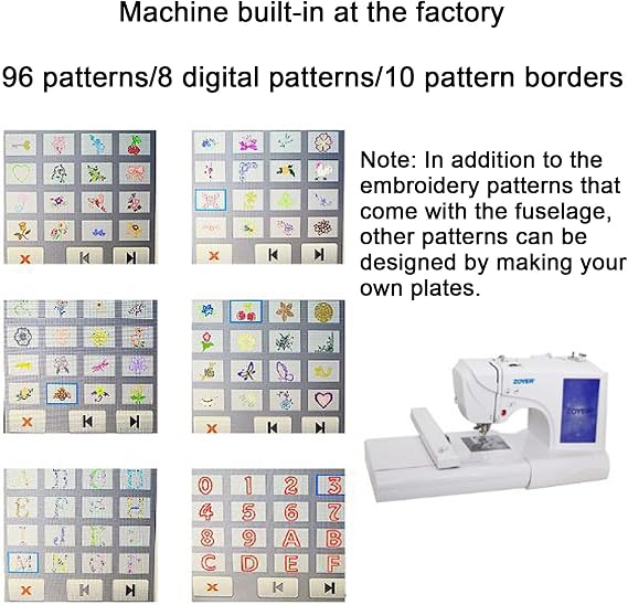 Computerized Embroidery Sewing Machine with 7'' LCD Screen, 114 Patterns, USB Port, 4''x9.2'' Embroidery Area for Home Sewing, Quilting and DIY Projects