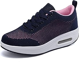 Sisttke Trainers Women's Outdoor Lightweight Breathable Platform Trainers Leisure Shoes Sports Shoes Mesh Running Shoes Road Running Shoes