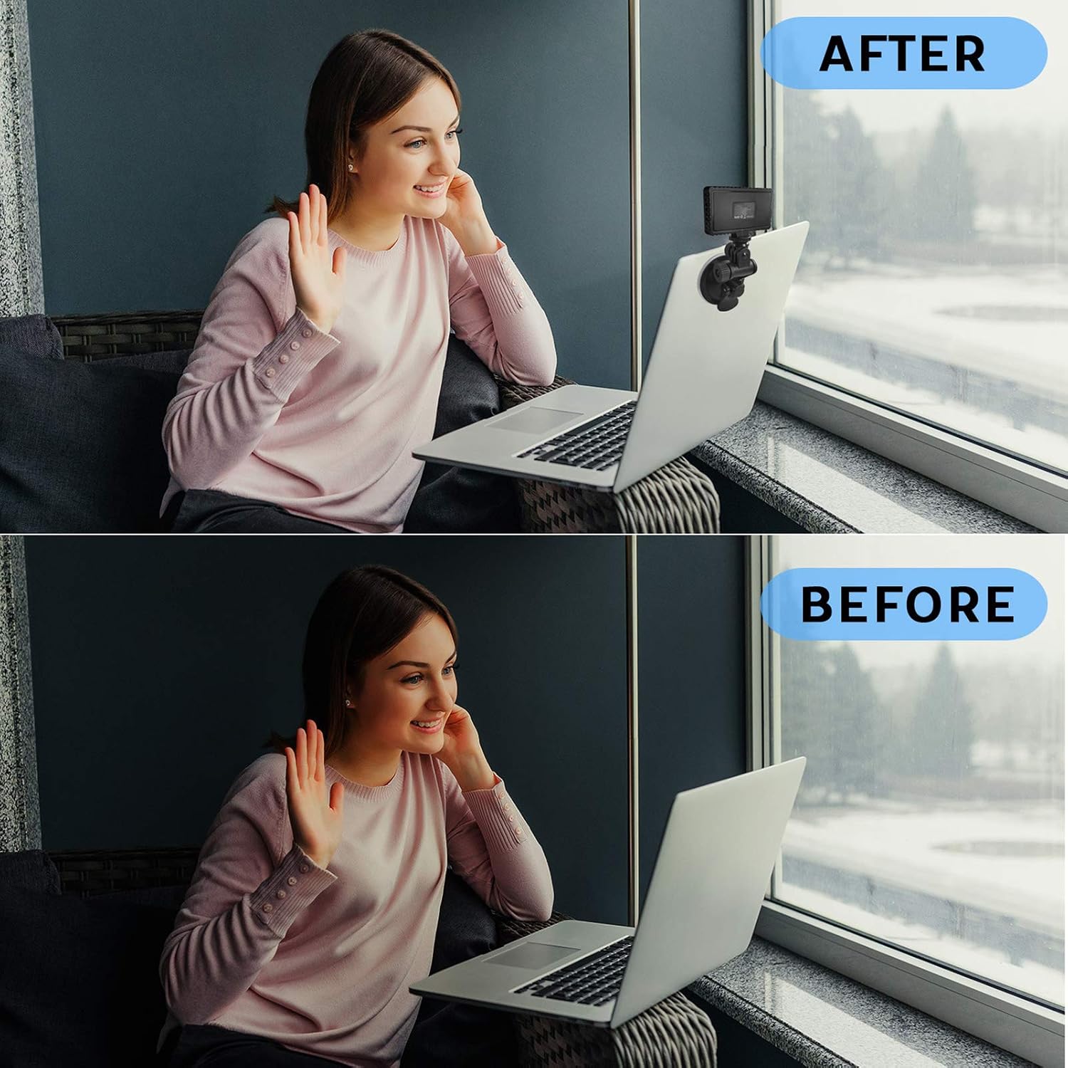 Authentic Crazy Deals Video Conference Lighting Kit for Remote Working, Lighting for Video Conferencing, Zoom Calls, Broadcast, Live Streaming，Adjustable Video Light with Suction Cup