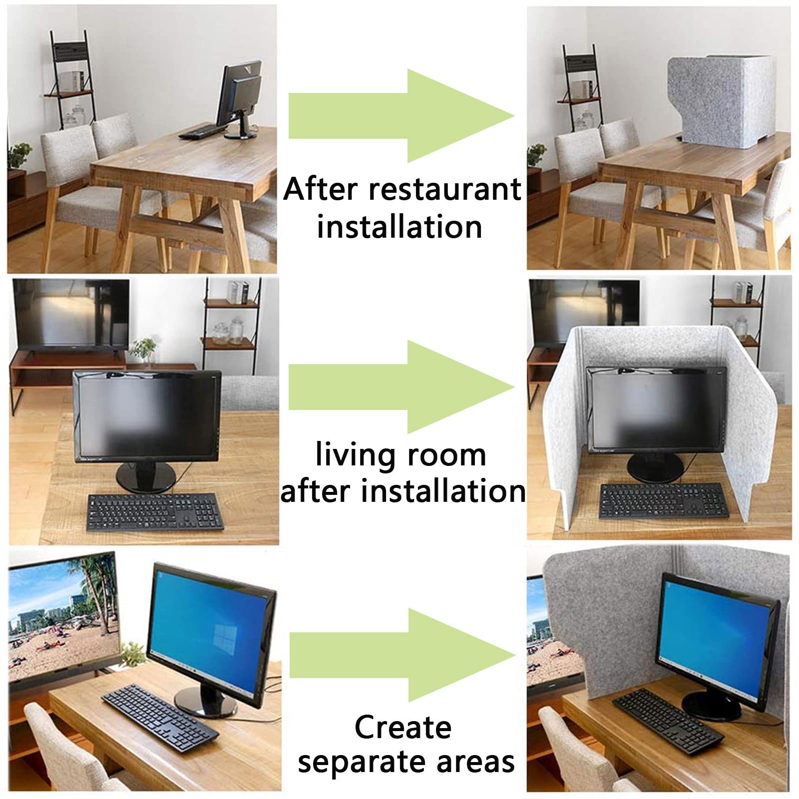 Divisori acustici per scrivania, autoportanti, Leggeri, per scuole, aule, uffici e Altro Ancora, 80 cm, fonoassorbenti, per la Privacy sul Piano di Lavoro