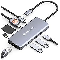 NOVOO Hub USB-C 8-in-1,Multiporta Hub con HDMI 4K@60Hz, Ethernet Gigabit
