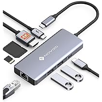 NOVOO Hub USB-C 8-in-1,Multiporta Hub con HDMI 4K@60Hz, Ethernet Gigabit, 3×USB-A 3.0, PD 100W – per Steam Deck, PC, MacBook