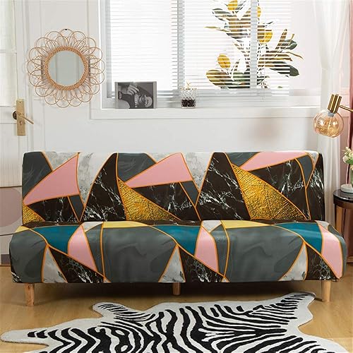Vista 23 de Funda estampada para futón, fundas elásticas para sofá cama, tamaño matrimonial, individual, queen, sin brazos, fundas protectoras con parte Youmeng