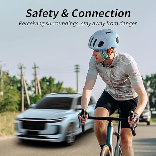 Miniatura 7 de CXK Auriculares de conducción ósea Bluetooth 5.3 Auriculares abiertos con micrófono, sonido fuerte premium 8 horas de reproducción, auriculares