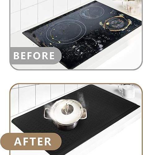 Miniatura 5 de Tapete para cafetera para encimera, decoración de barra de café, almohadilla grande para máquina de café, absorbente, lavable, reversible, tapete de