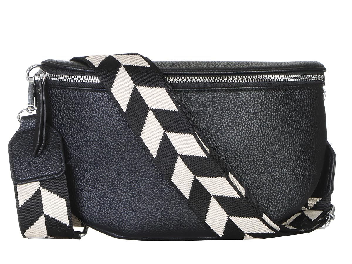 simaranda Damen Bauchtasche stylisch Umhängetasche Hüfttasche Bodybag Gürtel Crossbody Bag Schultertasche mit Verstellbaren Gurt 25