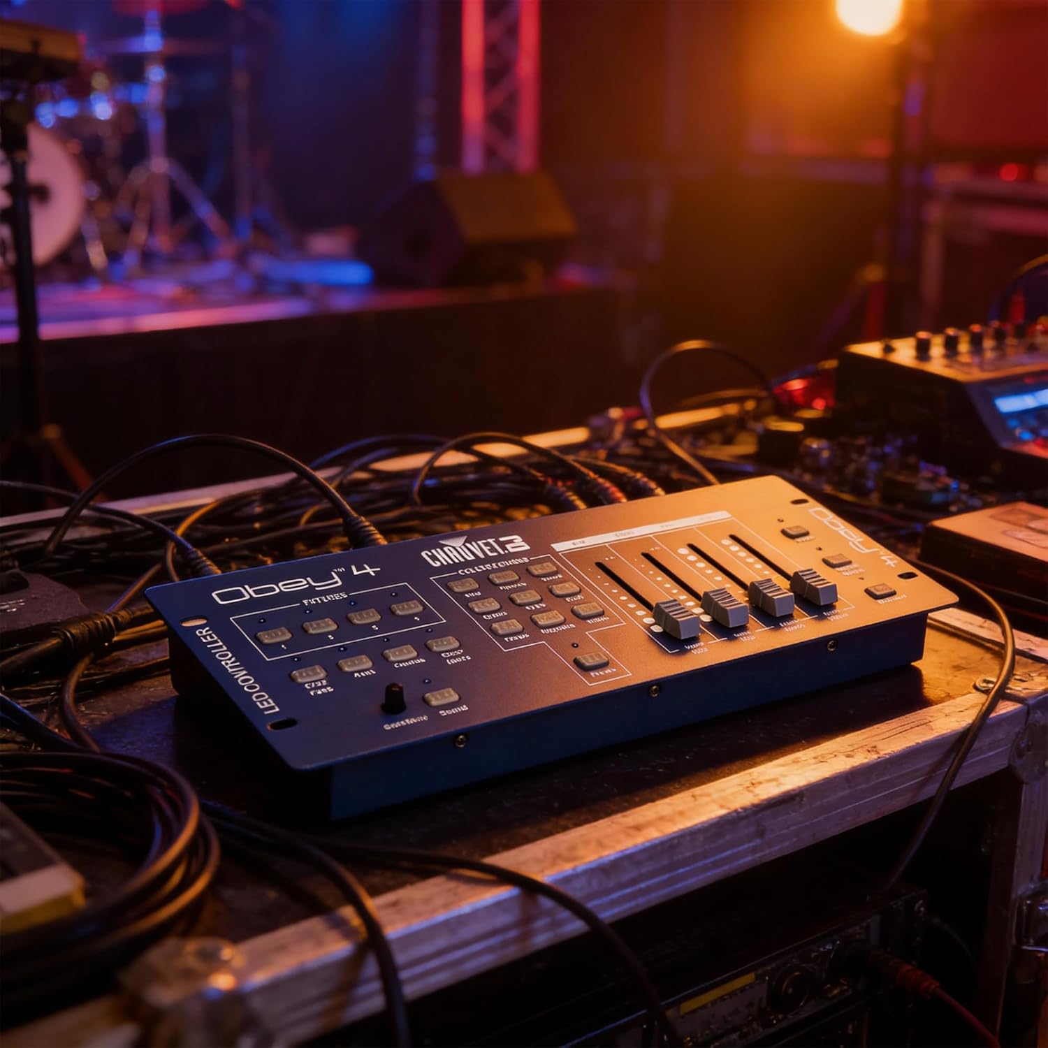 Chauvet DJ Obey 4 DMX-512 16-Channel Lighting Controller Bundle with 25 ft. DMX Cable and Austin Bazaar Polishing Cloth