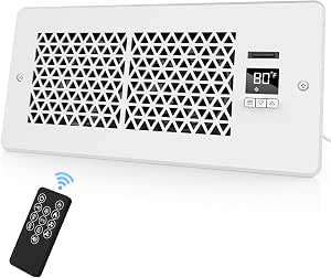 MATULSA Register Booster Fan Fits 4" x 10" Vents, Quiet 10-Speed Floor Vent Fan with Remote and Thermostat Control, White