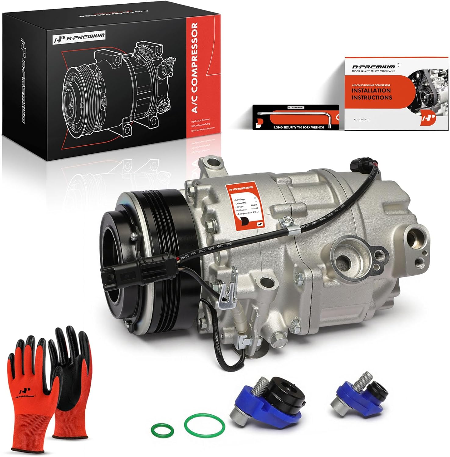 A-Premium Air Conditioner AC Compressor with Clutch Compatible with BMW E70 X5 2007-2010 3.0L