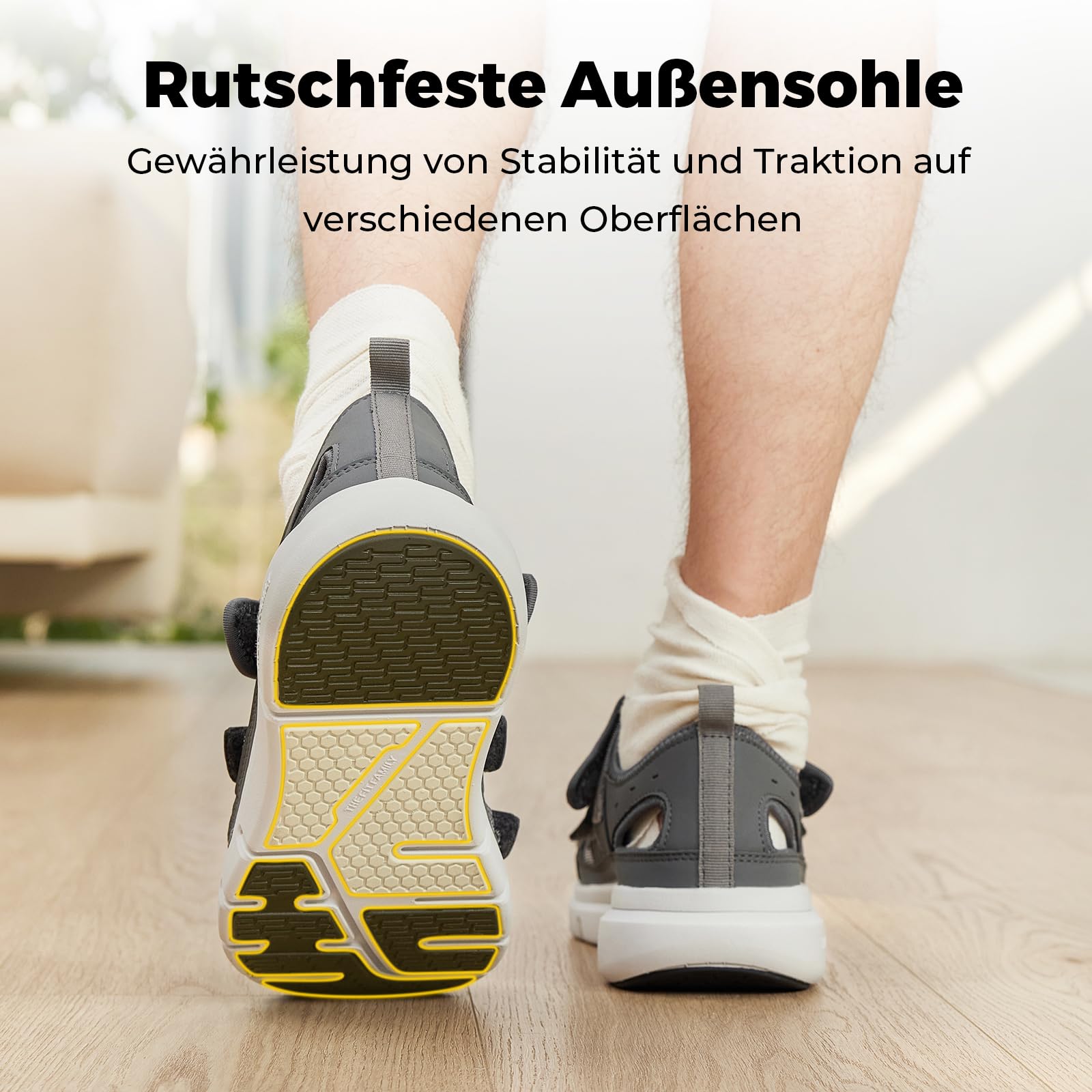FitVille Diabetiker Sandalen Herren Extra Weit Orthopädische Schuhe mit Klettverschluss Verstellbare Gesundheitsschuhe für Senioren Schuhe