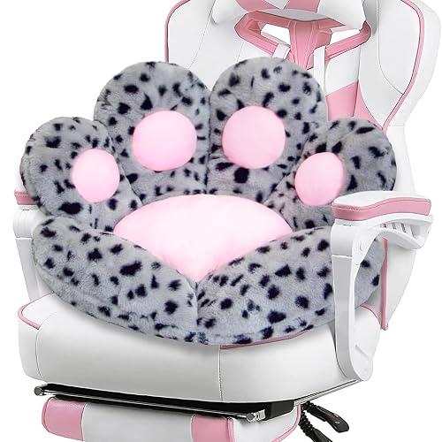 DOBUONO Cat Paw Plush Chair Cushion (Leopard Print)