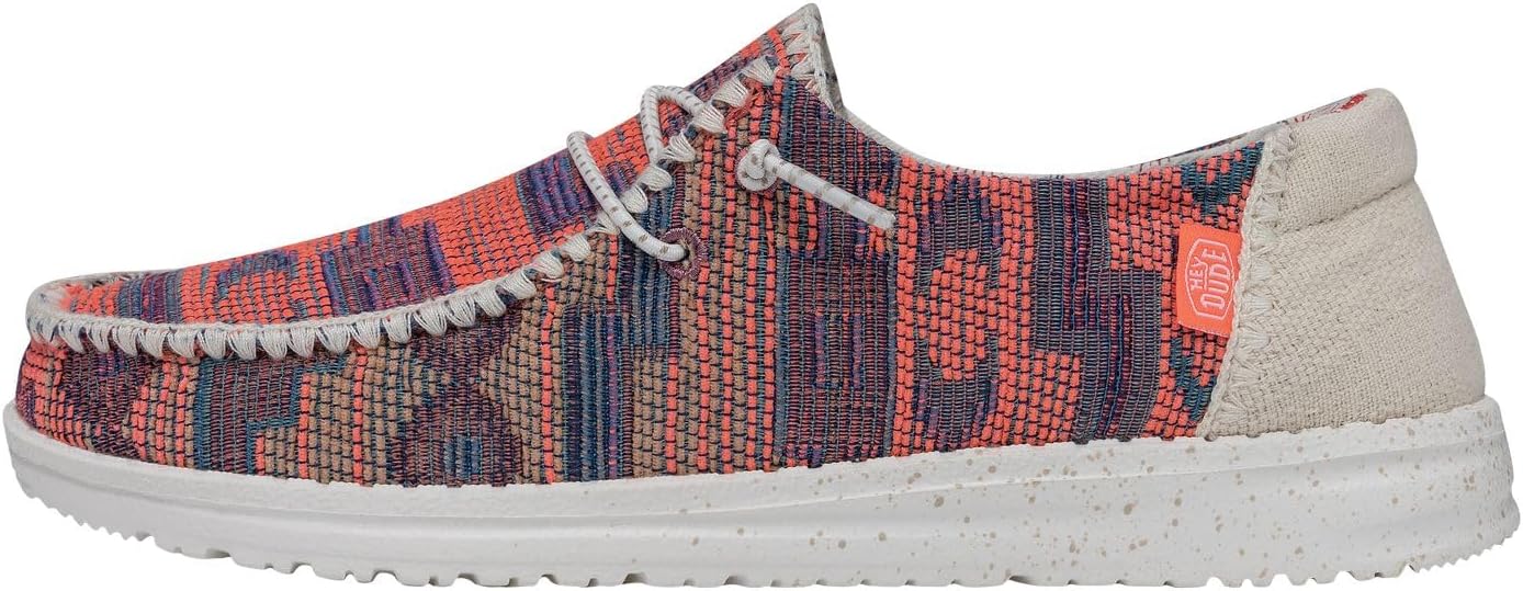 HEYDUDE Women's Wendy Crochet Fairhope Multi Size 11 | Women's Shoes | Women Slip-on Loafers | Comfortable & Light-Weight