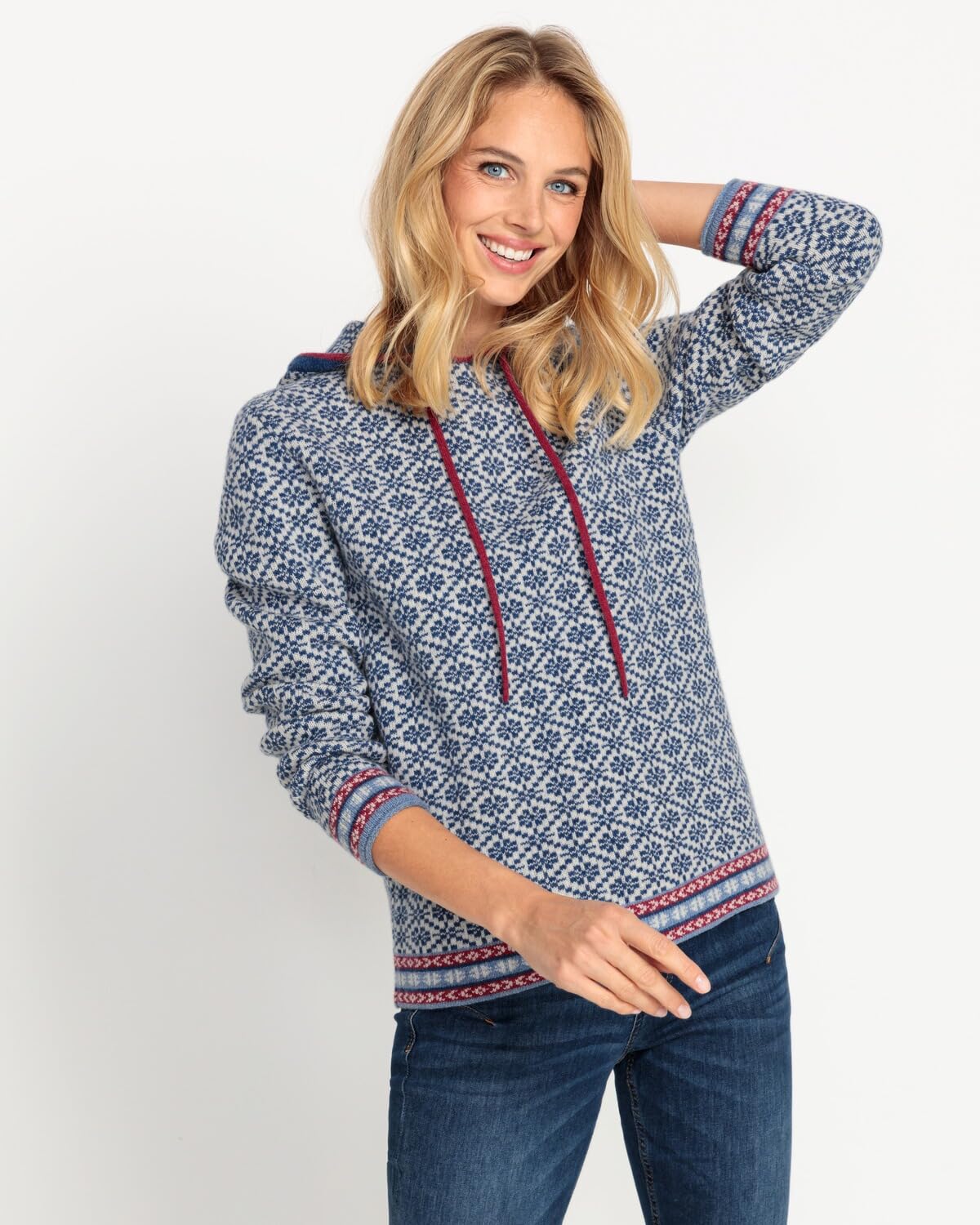 Jacquard-Kapuzenpullover