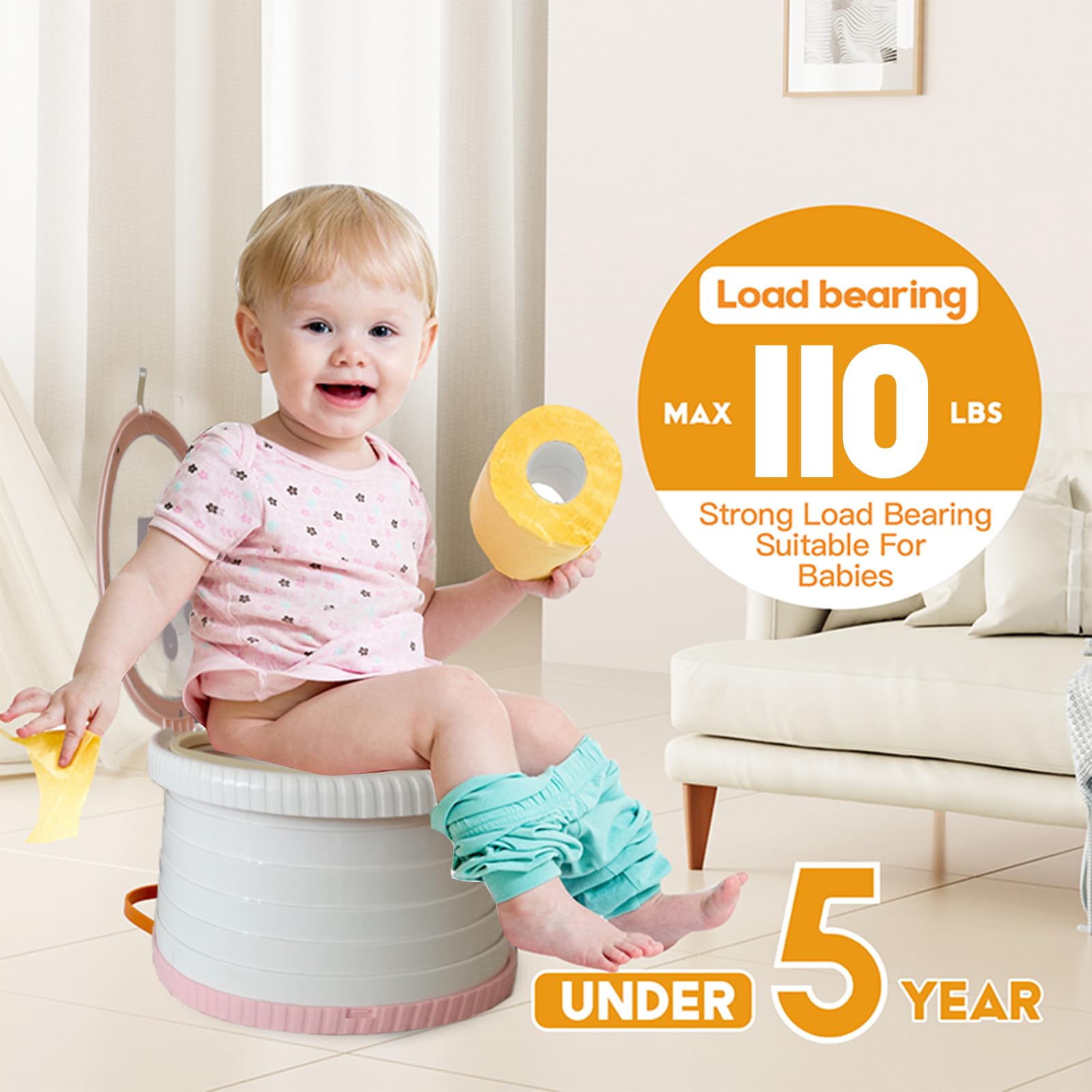 SunnySmile Orinal de viaje, orinal de viaje para niños, orinal portátil para niños pequeños, orinal de viaje plegable, inodoro plegable de viaje para niños, se aplica al inodoro de emergencia para