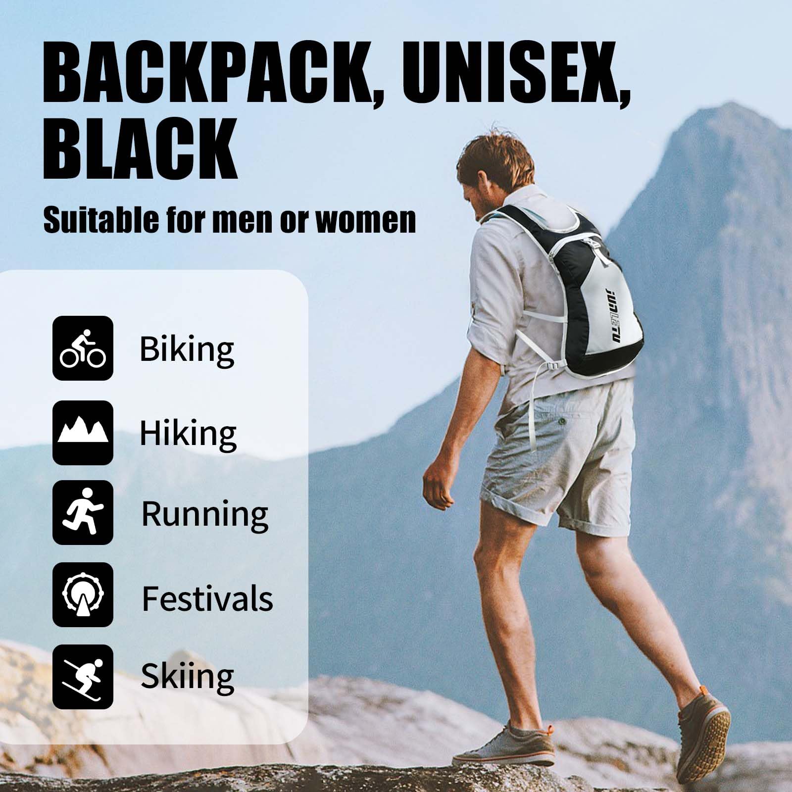 Trinkrucksack Laufen Rucksack | Fahrradrucksack | ultraleichter Laufrucksack| Trailrunning Rucksack für Wandern, Laufen, Radfahren, Camping，Marathoner| Laufweste Damen und Herren