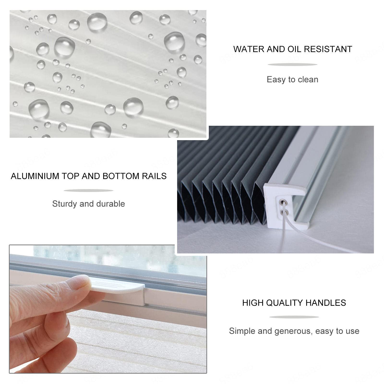 Stores Cellulaires Pour Fenêtres,Stores Nid D'abeille Occultants 60cm 65cm 70cm 75cm 80cm 90cm 95cm,Store Plissé Nid D'abeille Blancs Thermiques,Stores Plissés Cellulaires,W×H-65x120cm/25.6*47.2in