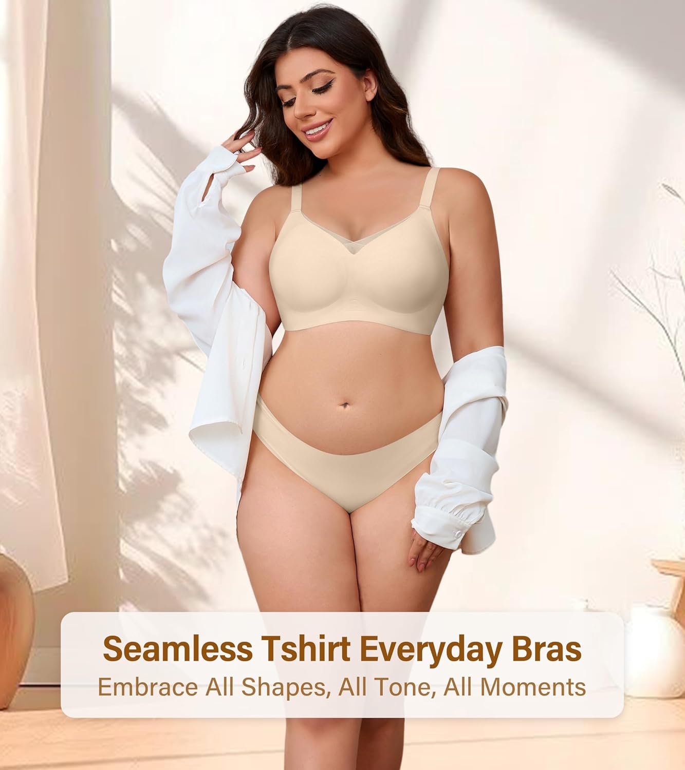 DEANGELMON Wireless Bras for Women Mesh V Comfortable Bralette Supportive Full Coverage Tshirt Everyday Bra - Image 6