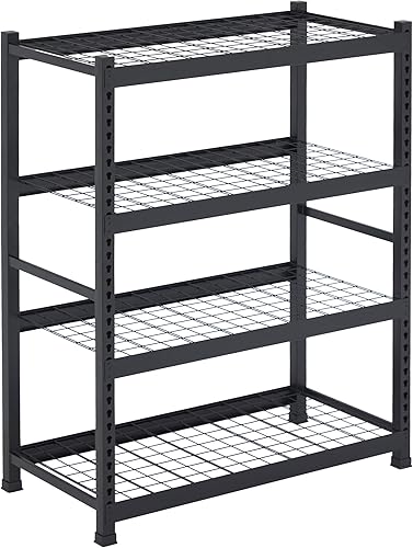 Miniatura 7 de Estantes de almacenamiento de garaje, estantes de garaje resistentes, estante de metal ajustable de 4 niveles, estante de almacenamiento para