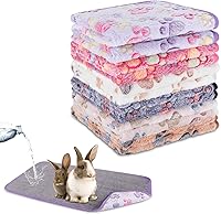 Vista 12 de YUEPET Mantas impermeables de conejillo de indias, lavables, paquete de 3 forros de forro polar para animales pequeños, funda de almohadilla suave