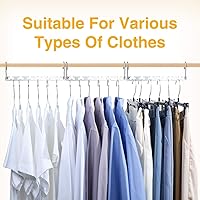 Vista 6 de HOUSE DAY Perchas Ahorradoras de Espacio para Ropa Paquete de 6, Organizador de Perchas de Servicio Pesado Capacidad de 30 Libras , Percha Mágica