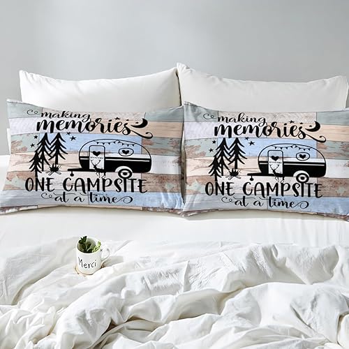 Vista 115 de Erosebridal Sábanas rústicas de granja, sábanas de camping feliz, juego de sábanas para decoración de cámper para niños, adolescentes, mujeres