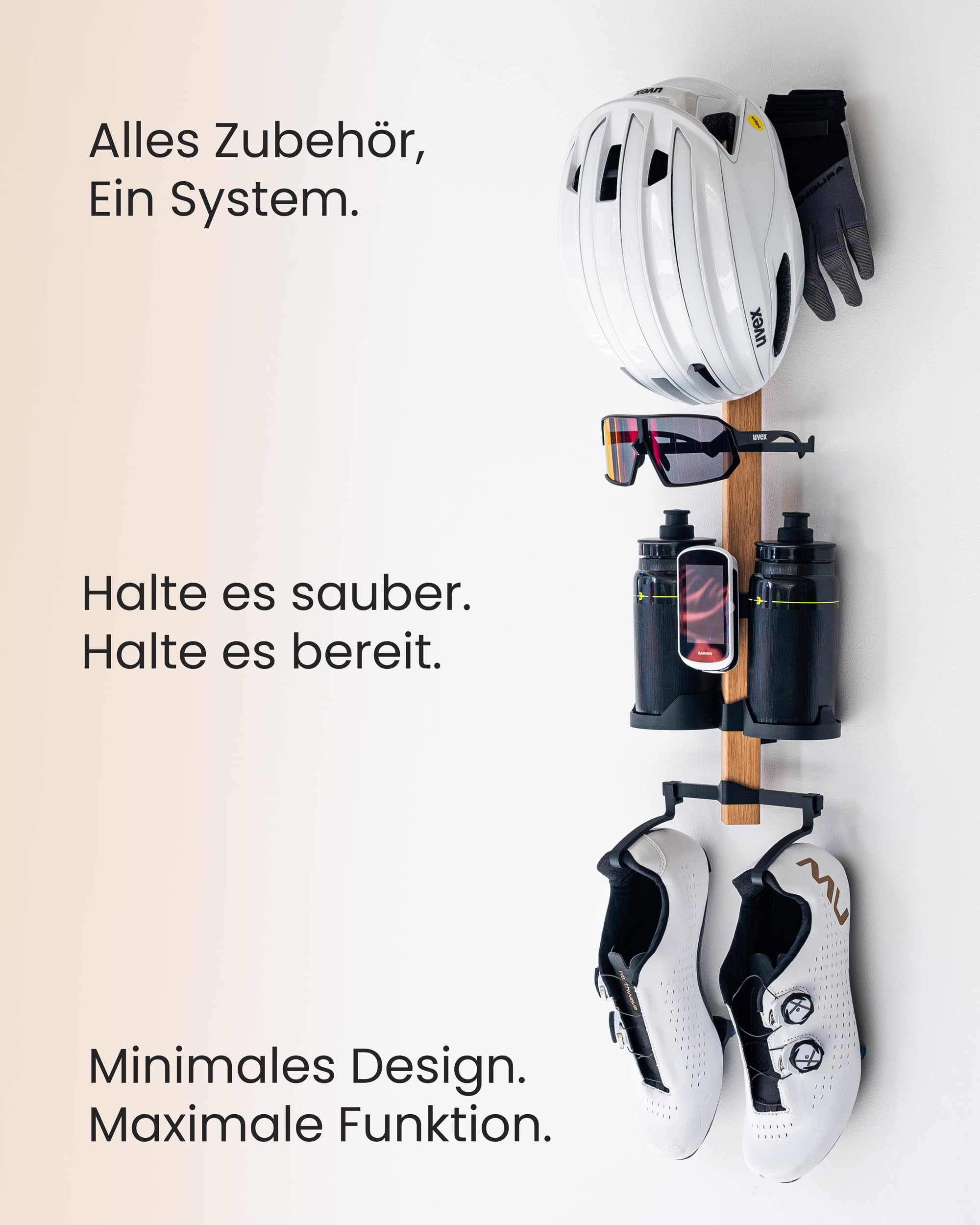 PARAX Gear-Rack Organiseur mural pour accessoires de vélo en bois