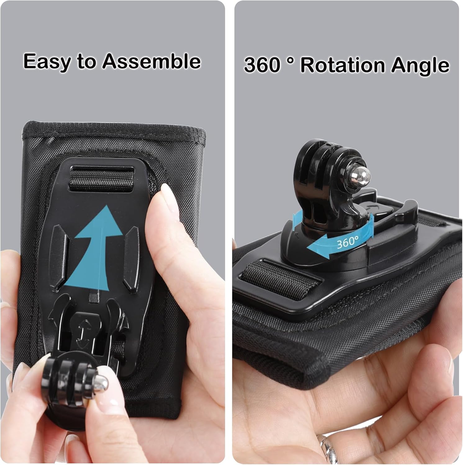 PellKing Camera Backpack Belt Mount for Insta360 One X5/X4/X3/ One R/Go 2 Compatible with DJI Osmo 360 GoPro Hero10 /9/8/7/6 and Other Action Camera, with 1/4 Adapter