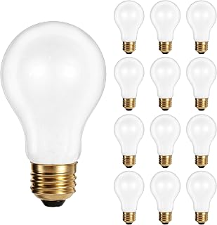 OHLECTRIC A19 Incandescent Light Bulbs 25W (12-Pack) 120V/130V Warm White 2700K Frosted Finish, 25 Watt, 180 Lumens, Dimmable, Medium E26 Base, Soft White Household Replacement Bulb, Indoor Use