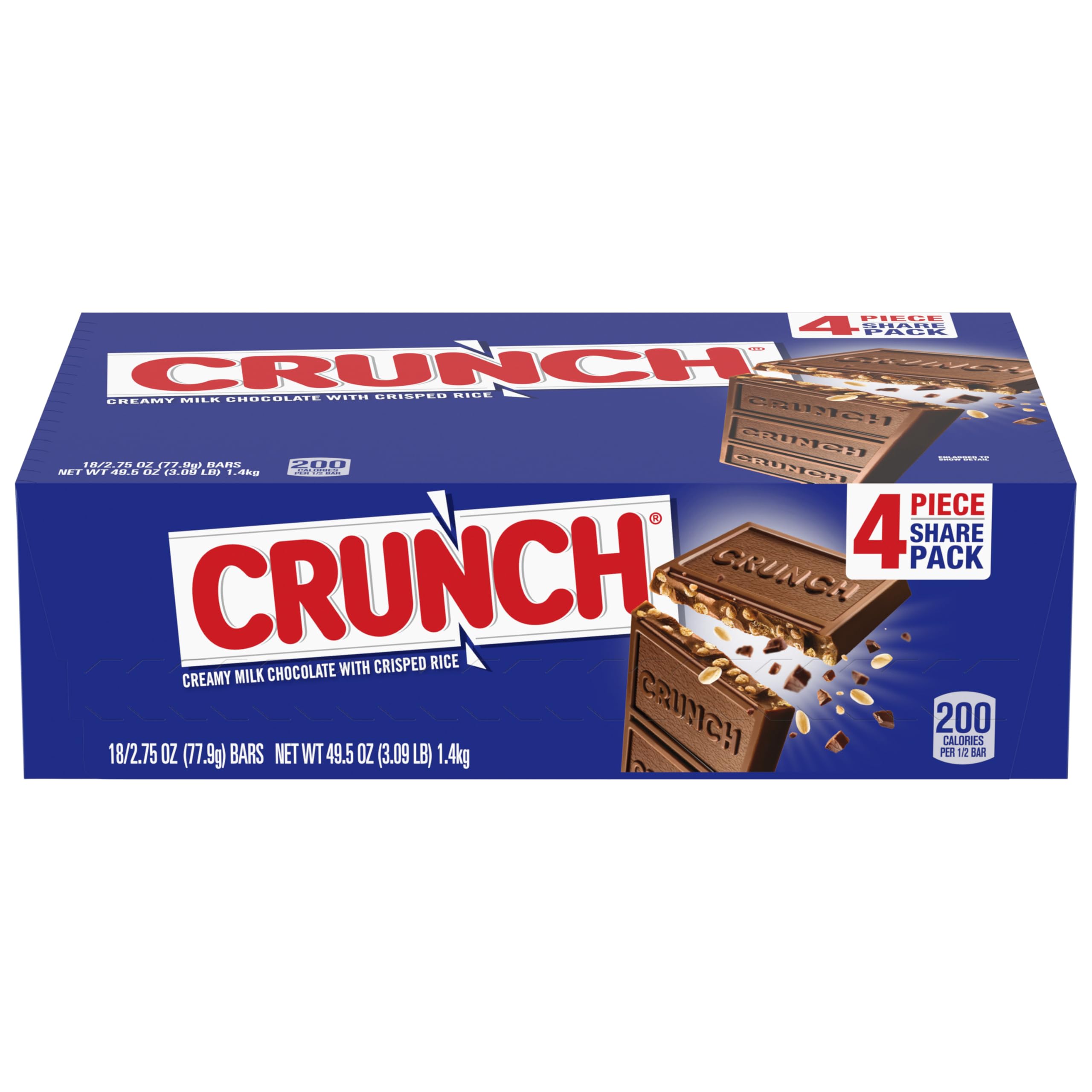 Candy Bar, Creamy Milk Chocolate with Crunchy Crisped Rice, Share Pack, 18 Count, 2.7 oz Each