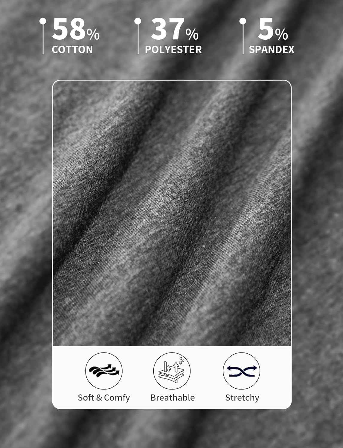 Zengjo Mens Henley Shirts Long Sleeve Casual 3 Button T-Shirts Cotton Blended Tee - Image 5