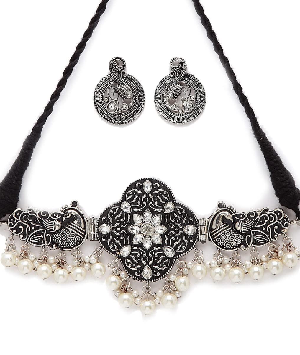 See full amazon price history chart for Shining Diva Fashion Latest Stylish Traditional Oxidised Silver Necklace Jewellery Set for Women (13200s) Shining Diva Fashion Latest Stylish Traditional Oxidised Silver Necklace Jewellery Set for Women (13200s) (B0B15JVVX5) Amazon Price History, Amazon Price Tracker