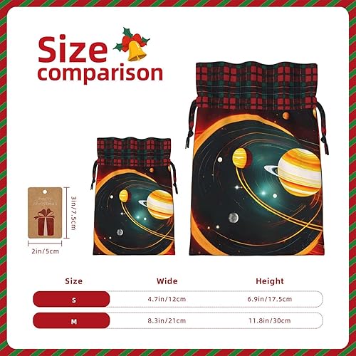 Miniatura 4 de Solar System Jupiter Saturn - Bolsas de regalo con temática navideña, elegantes, únicas y personalizadas, reutilizables con cordón