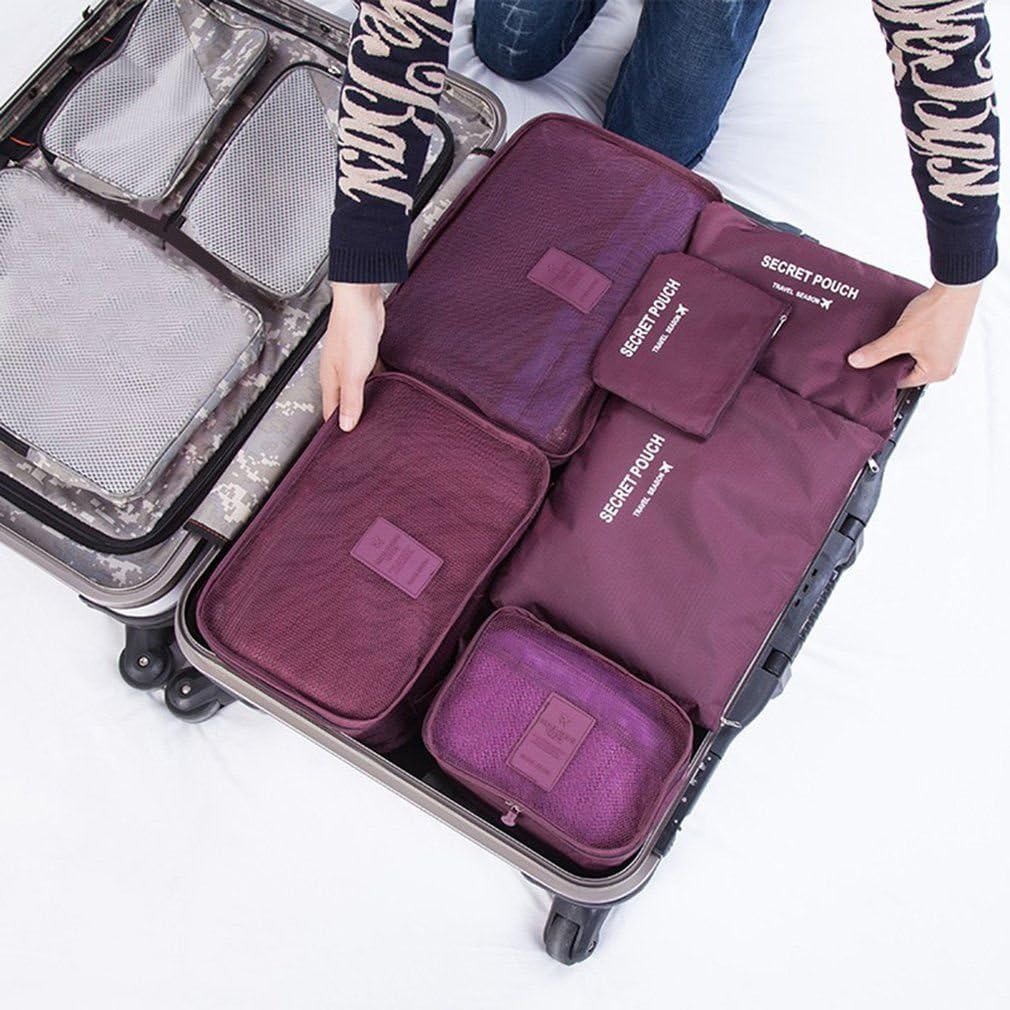 多機能 ファスナー ポータブルトラベルポーチ 6点セット アレンジケース パッキング 旅行用 出張 便利グッズ 防水防塵で 超軽量