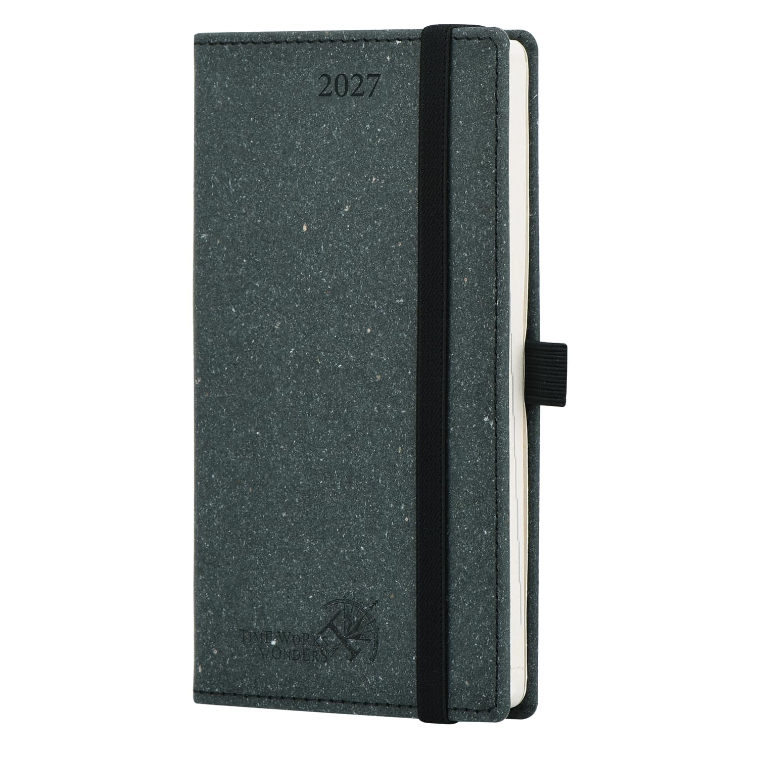 POPRUN Slim 2027 Pocket Diary Week To View hardback with Recycled Materials — image 1