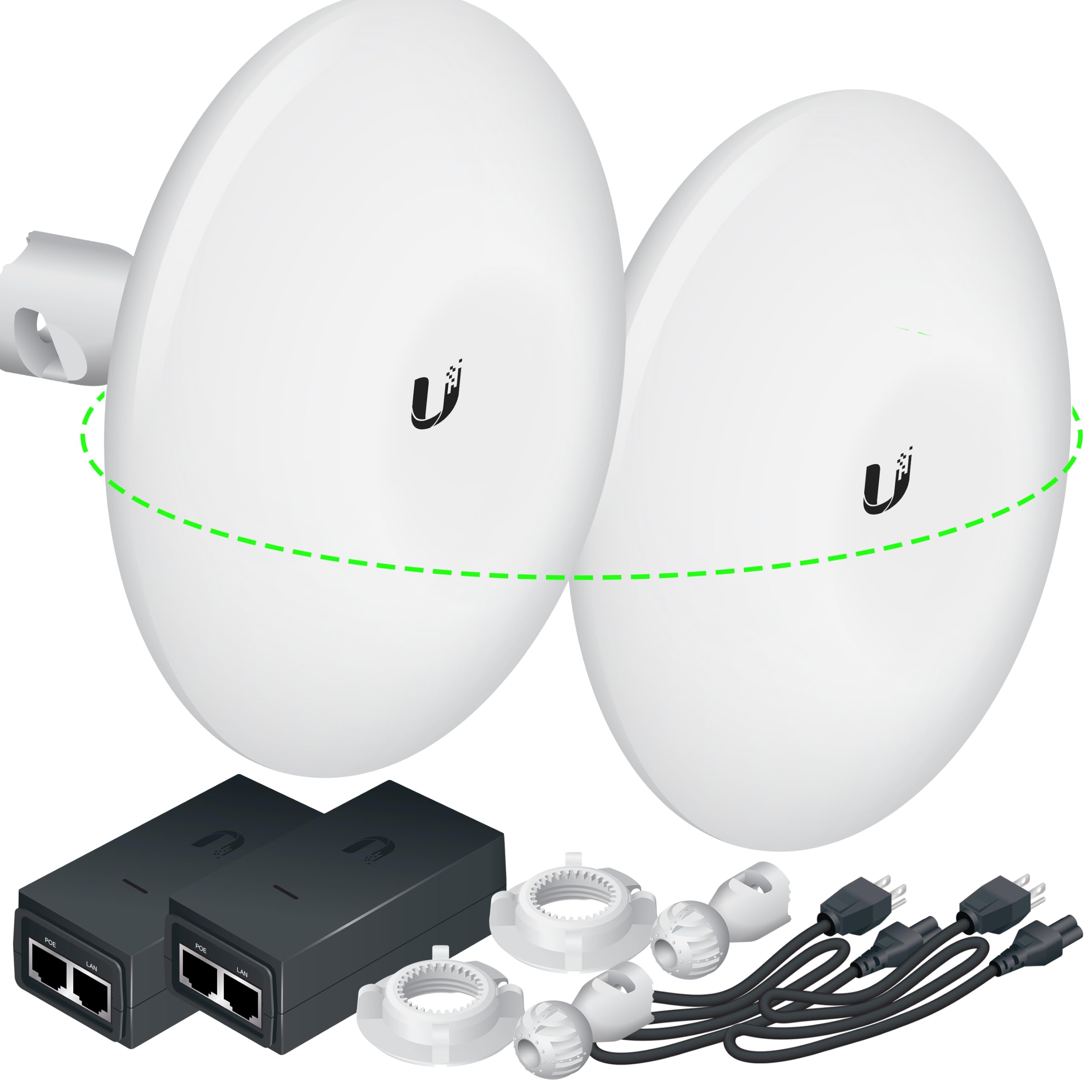 Pre-Configured Bundle of 2 Ubiquiti NanoBeam M5-16 5Ghz - 2 Units Kit 100% Configured as Network Wireless Bridge for Long Distance Communications, Plug & Play. No Configuration needed (NBE-M5-16)-image-2